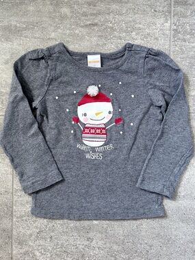 Gymboree Vintage Holiday Shop Christmas Snowman Tee Size 2T